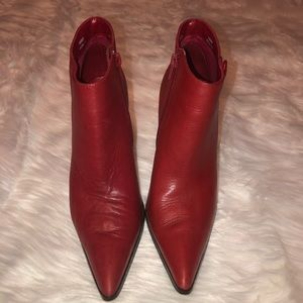 Red Italian Genuine Leather Boots 8.5